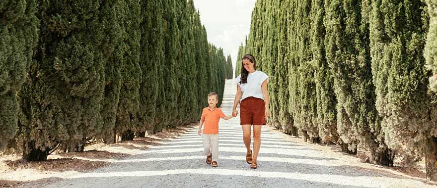 Family in Tuscany, Italy.