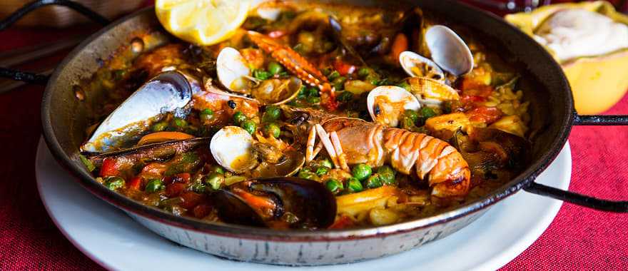 Traditional Spanish paella dish