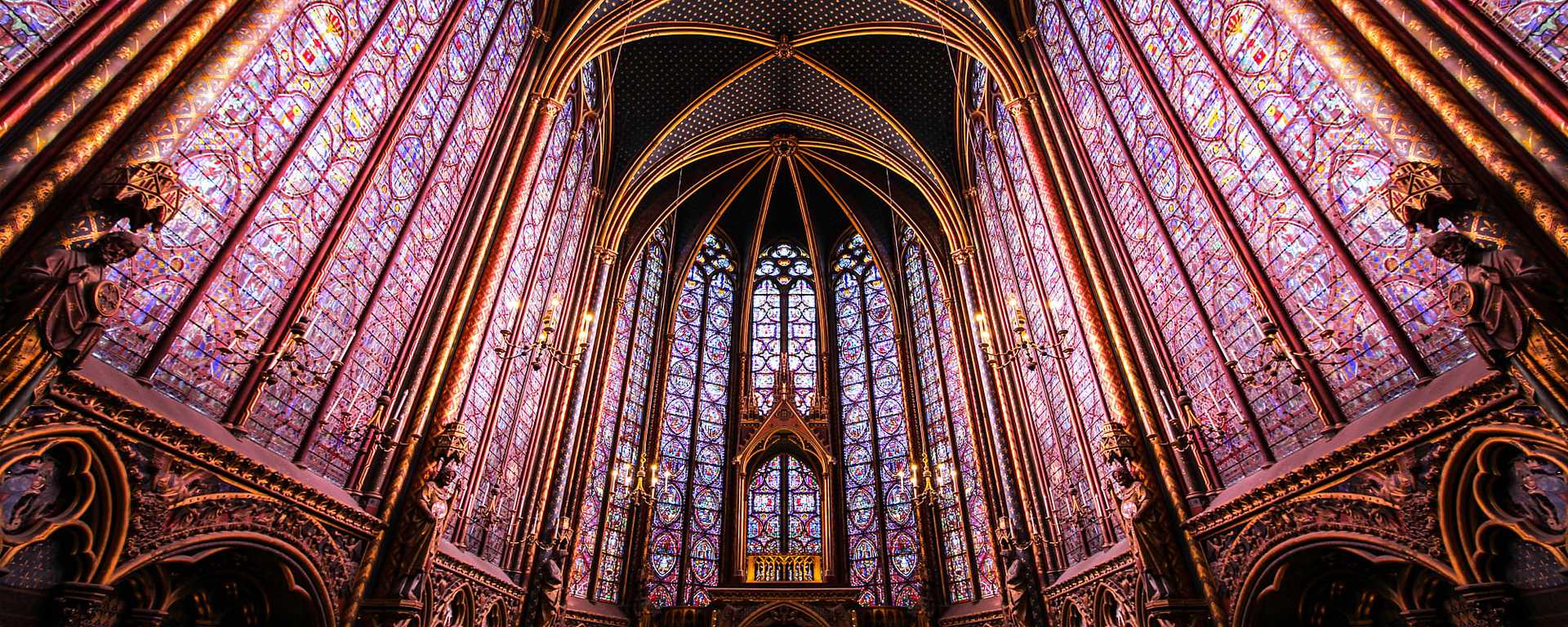 Stained glass in Sainte-Chapelle in Paris, France