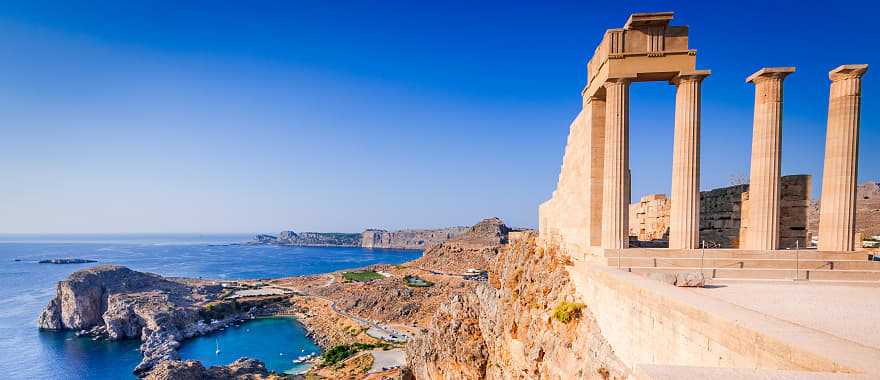 Lindos Acropolis in Rhodes, Greece