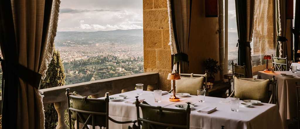 Ristorante San Michele, overlooking Florence. Photo Courtesy of: © Belmond.  Ristorante San Michele, overlooking Florence. Photo Courtesy of: © Belmond.