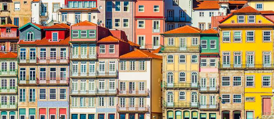 Colorful houses on the Douro River in Porto, Portugal