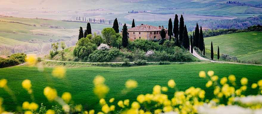 Beautiful sunset in the heart of Italy, Tuscany