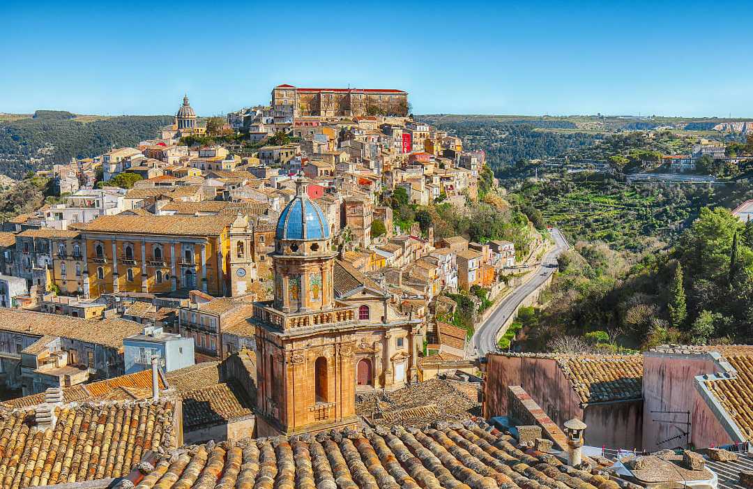 Old baroque town of Ragusa in Sicily, Italy