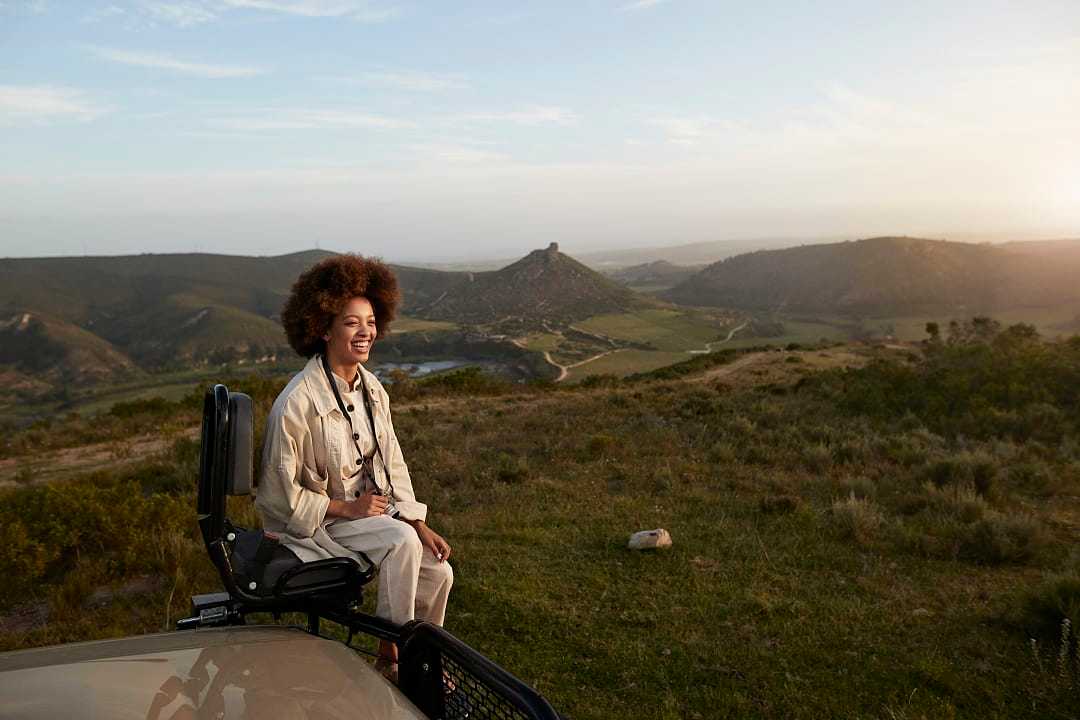 Woman on a safari in Cape Town, South Africa