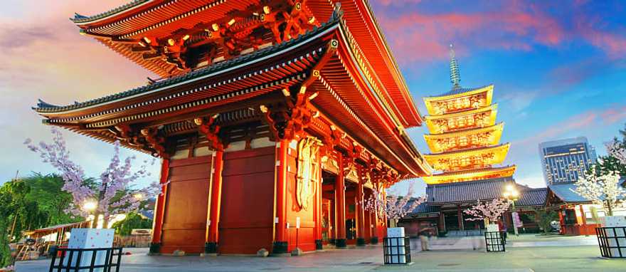 Sensoji-ji Temple in Asakusa, Japan.