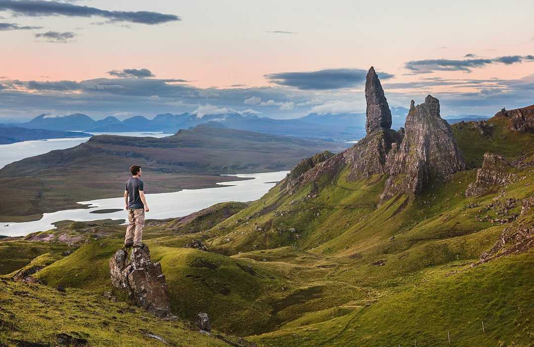 Hikaer at Old Man of Storr on Isle of Skye, Scotland