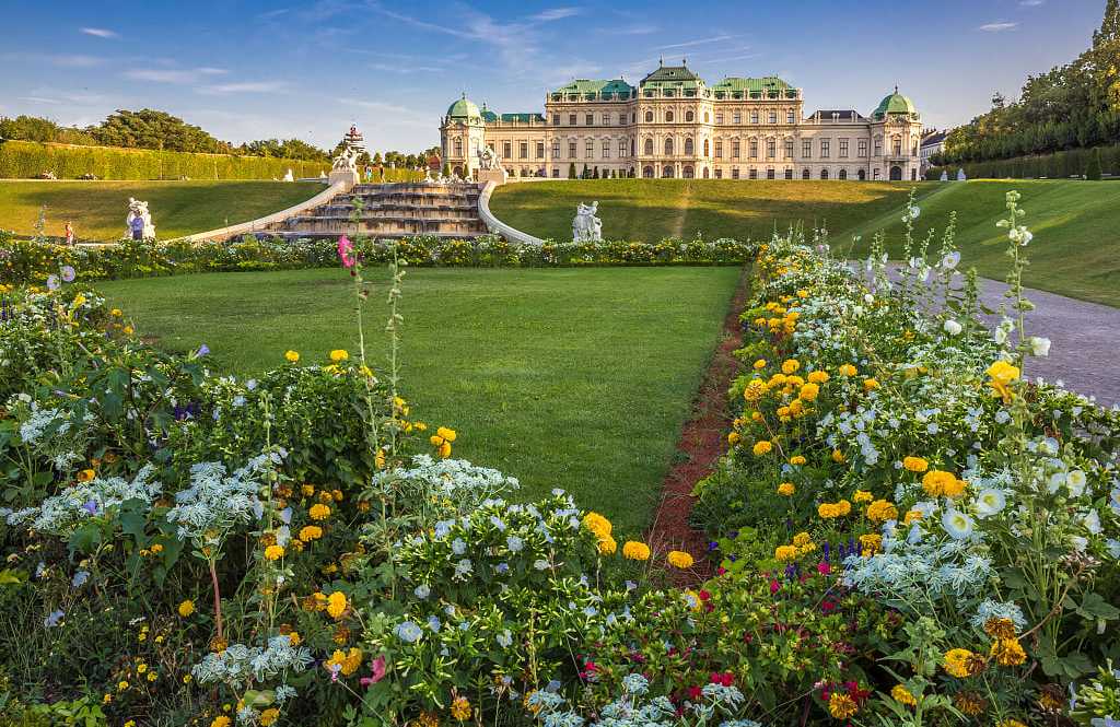 Belvedere Palace and Gardens in Vienna, Austria