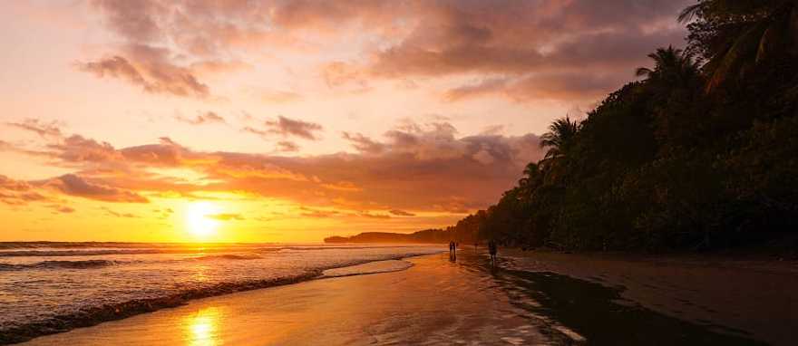 Beach sunset at Marino Ballena National Park in Uvita, Costa Rica