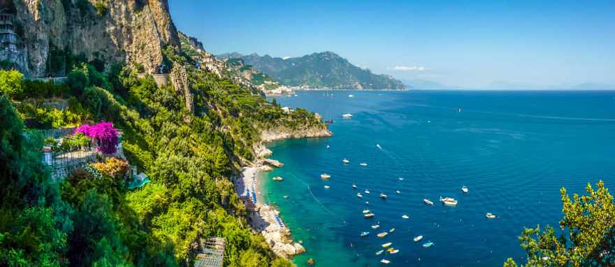 View of the beaches of the south coast of Italy
