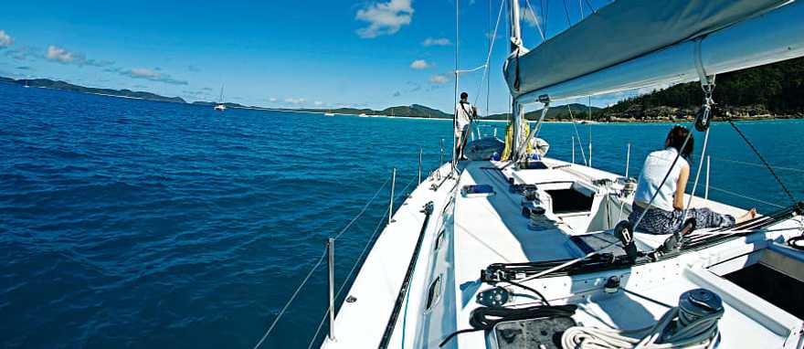 Boat sailing the Whitsundays in Australia