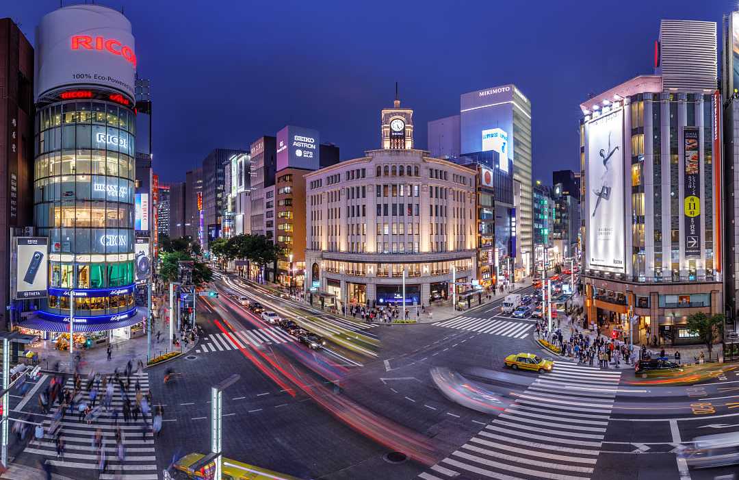 Ginza District in Tokyo, Japan