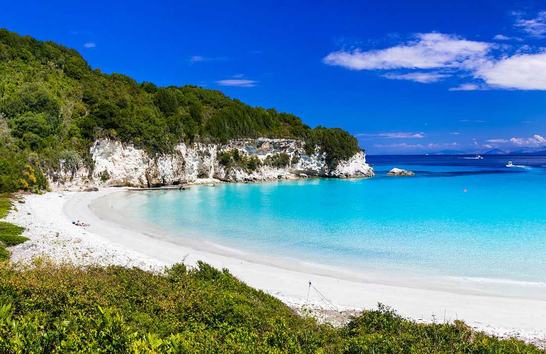 Antipaxos, Greece Paralia Voutoumi Beach on Antipaxos Island in Greece