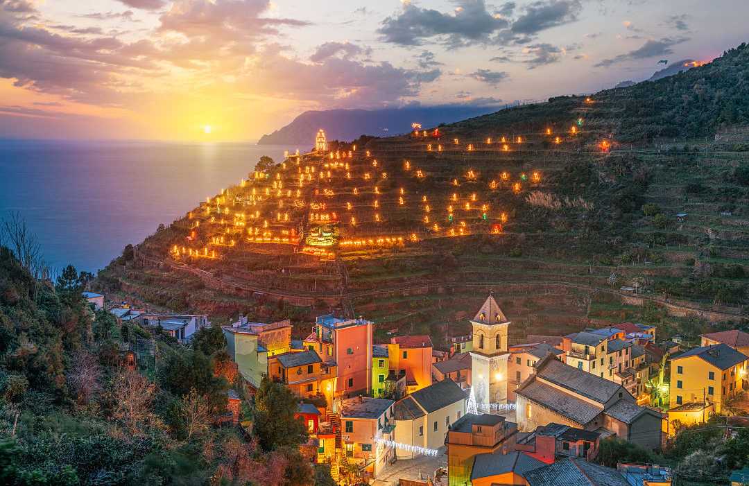 Christmas season in Manarola, Cinque Terre, Italy