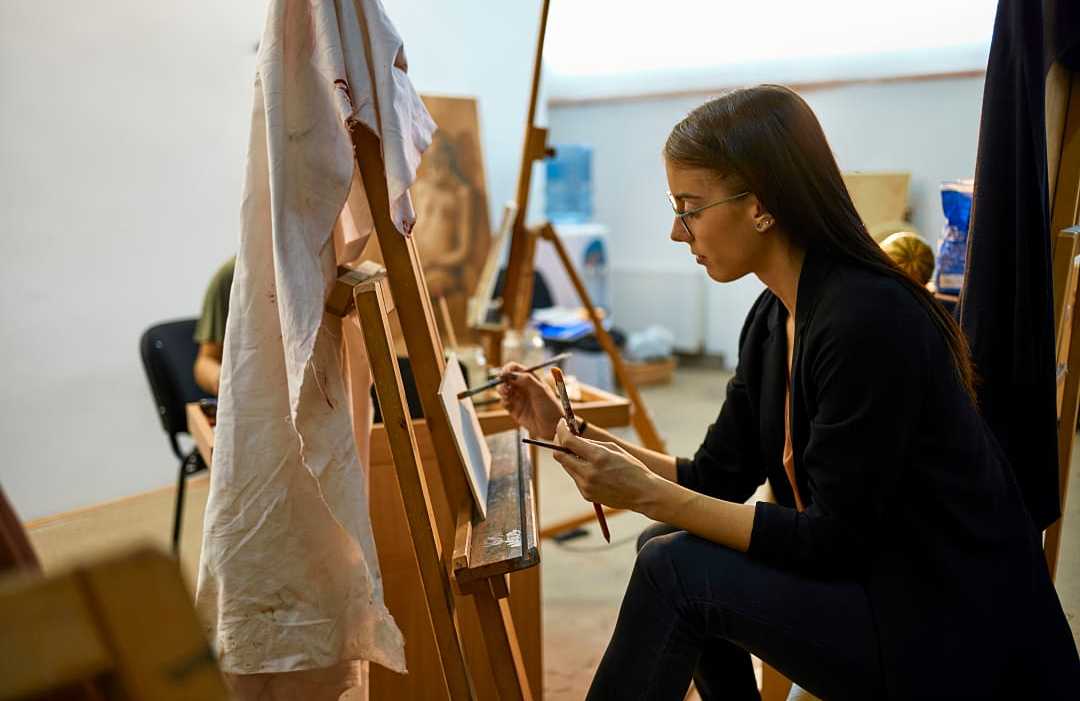 Art class in Europe.  Art class in Europe.