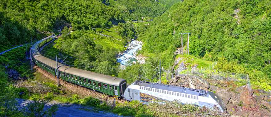 Flam railway in Aurland, Norway 