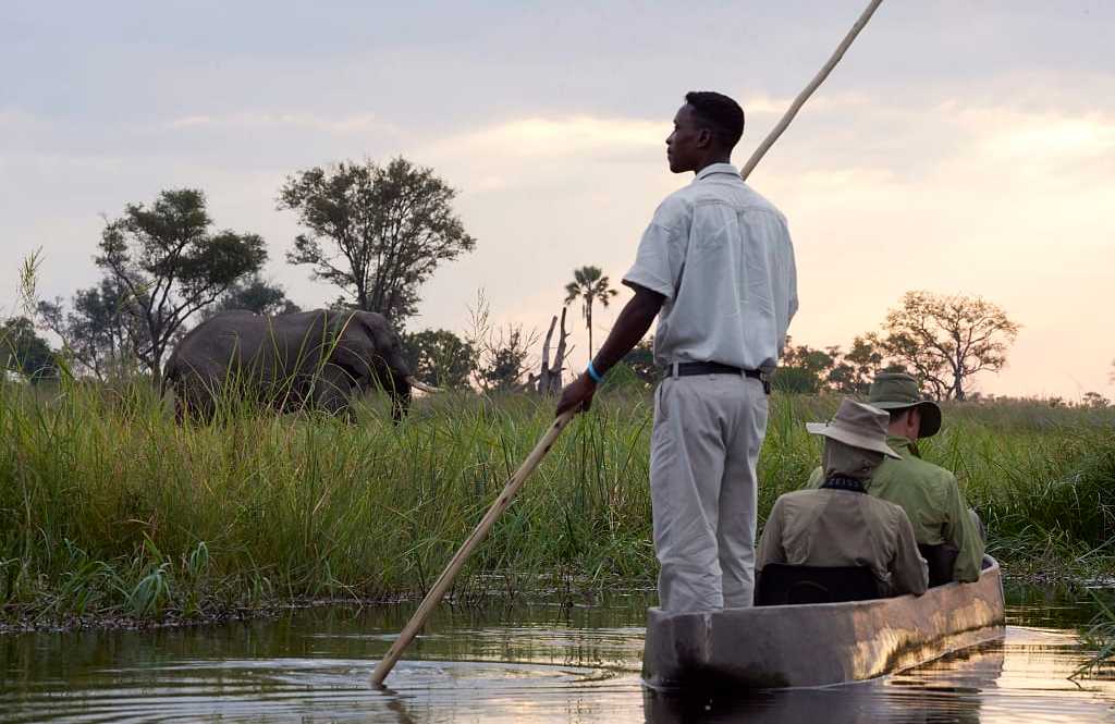 Mokoro safari in the Okavango Delta, Botswana