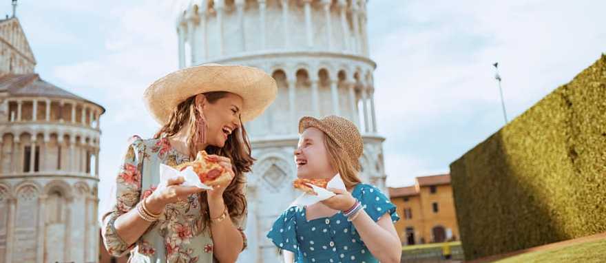Mother and daughter in Pisa, Italy