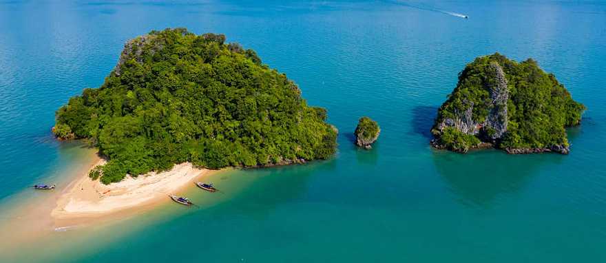Small tropical island with sand beach near Koh Yao Noi, Thailand