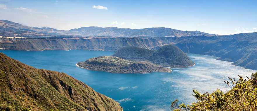 View of Cuicocha Crater Lake at Cotacachi-Cayapas Ecological Reserve. View of Cuicocha Crater Lake at Cotacachi-Cayapas Ecological Reserve.