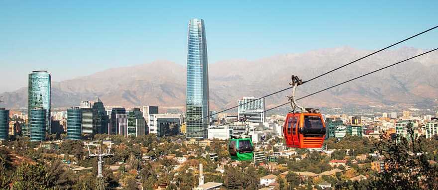 Cable car on San Cristobal Hill, Santiago, Chile