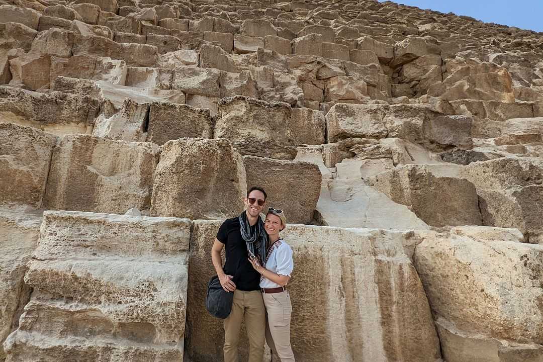 Doug and lisa at the Pyramids in Giza