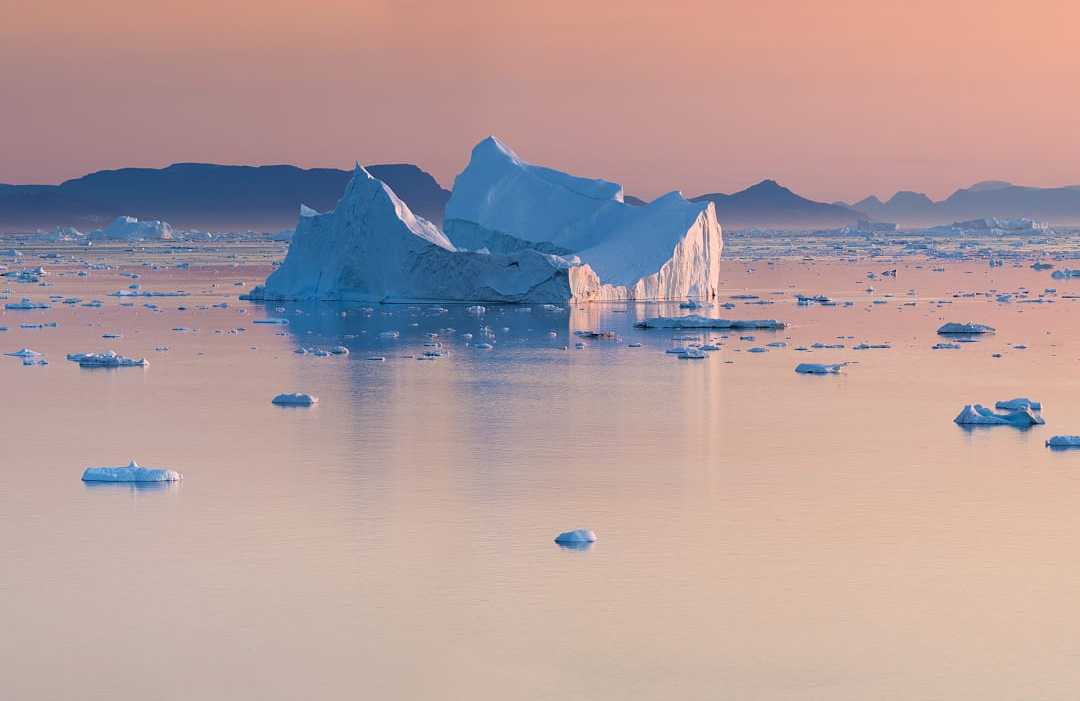 An iceberg drifting through the waters of Greenland.