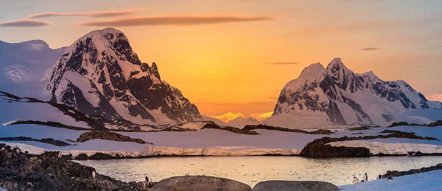 Snow capped mountains in Antarctica Snow capped mountains in Antarctica